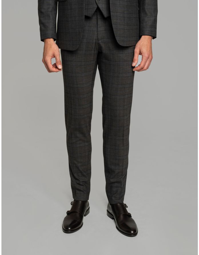 spodnie do zestawu tolmezzo brąz slim fit