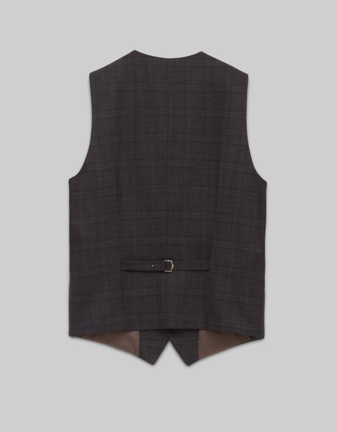 kamizelka do zestawu tolmezzo brąz slim fit