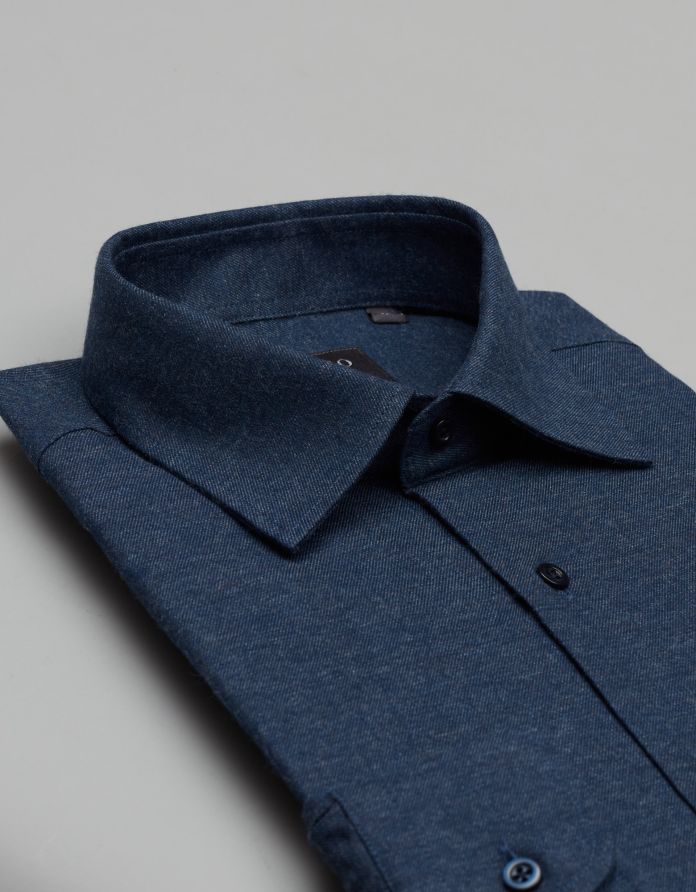 koszula flumeri 00508 długi rękaw granatowy slim fit