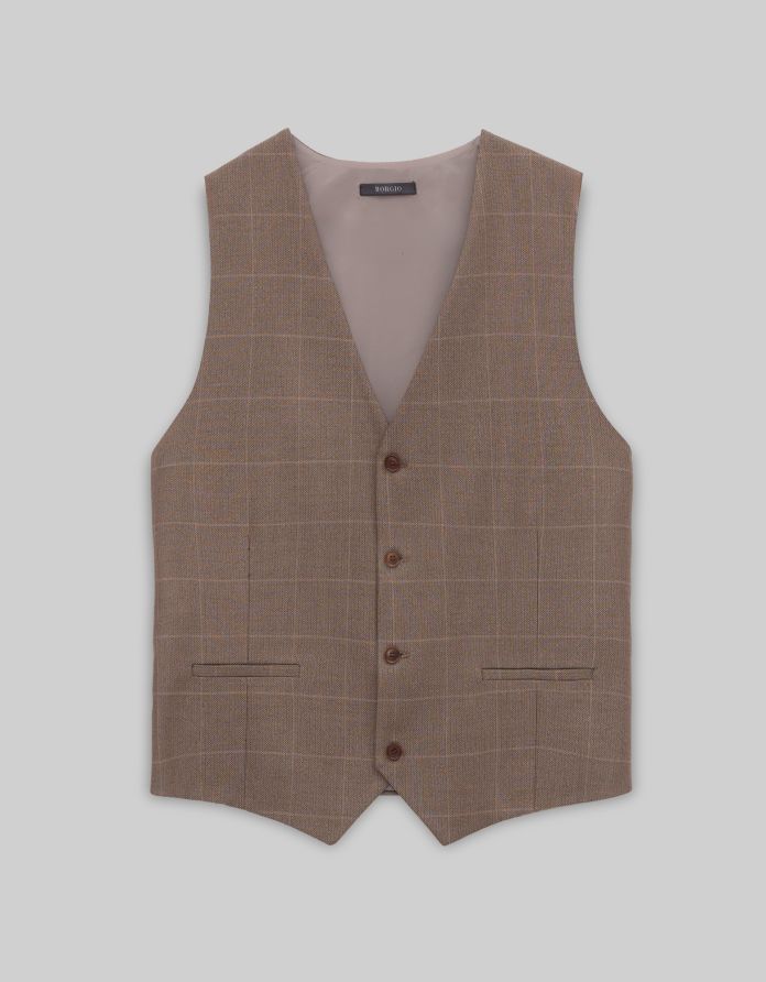 kamizelka esperia brązowa slim fit