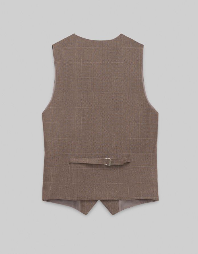 kamizelka esperia brązowa slim fit