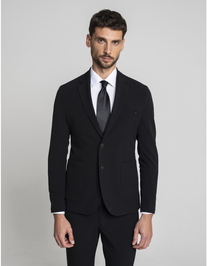 marynarka do zestawu rubano czarny slim fit