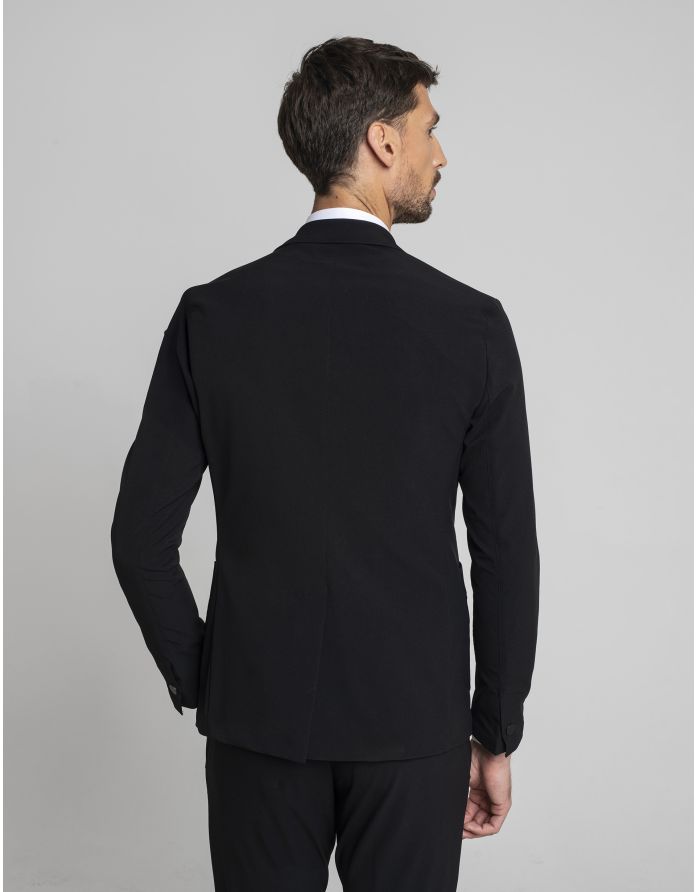 marynarka do zestawu rubano czarny slim fit