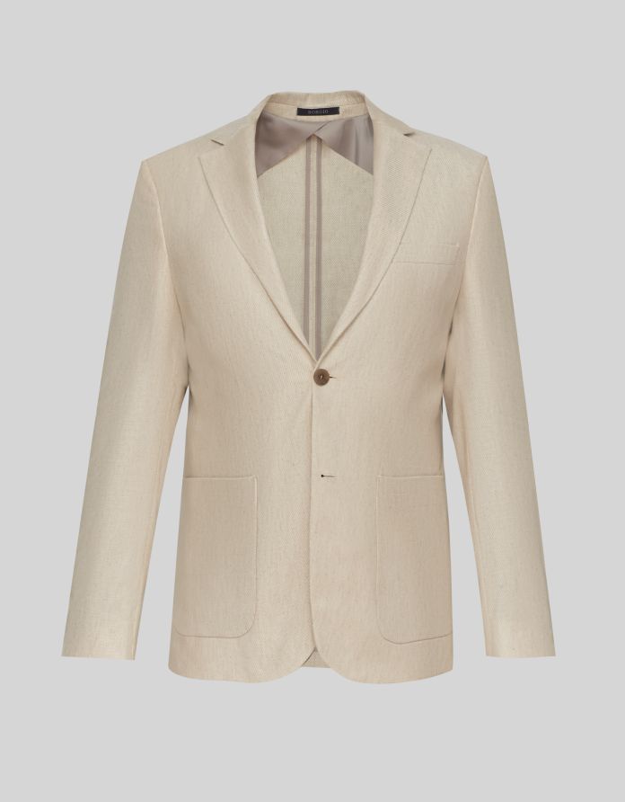 marynarka do zestawu lodrino beżowy slim fit