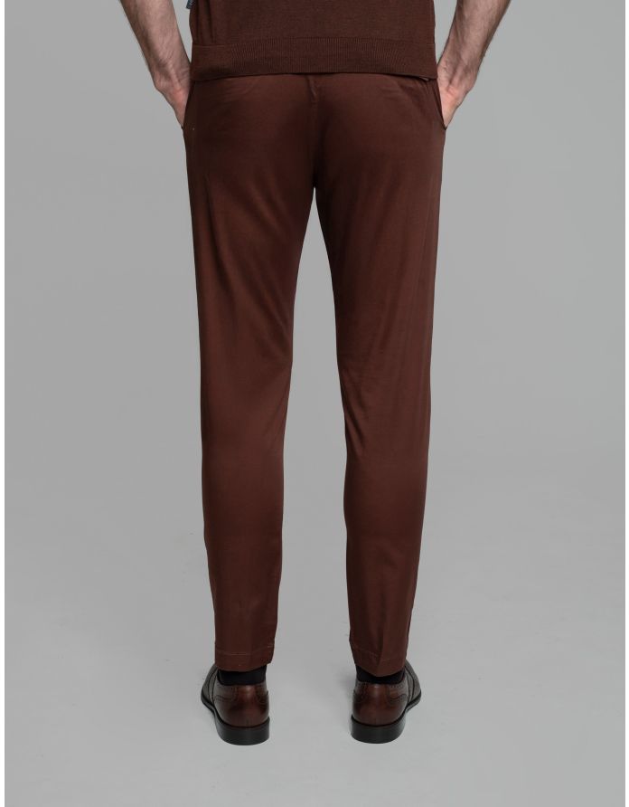 Spodnie sagrado brązowe slim fit