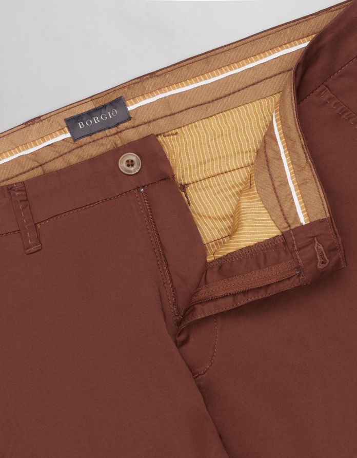 Spodnie sagrado brązowe slim fit