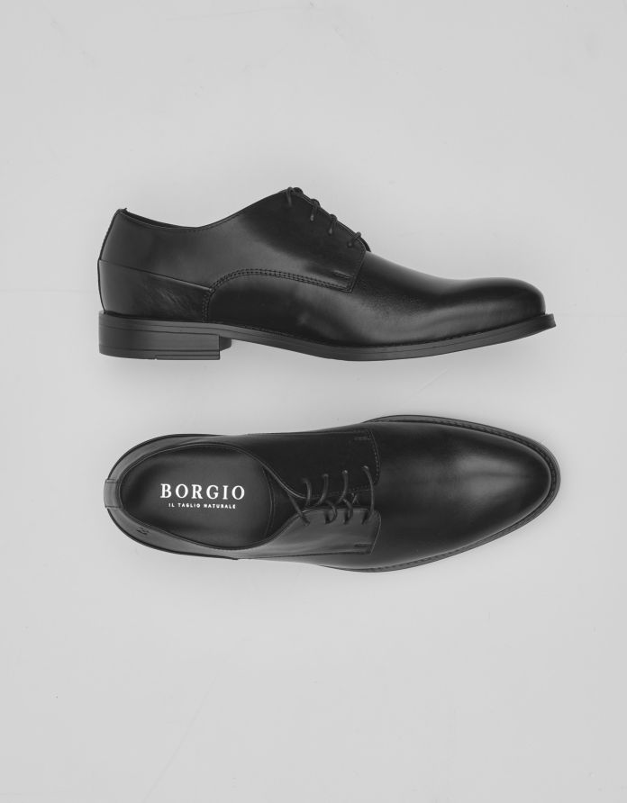 Czarne buty skórzane derby D004a