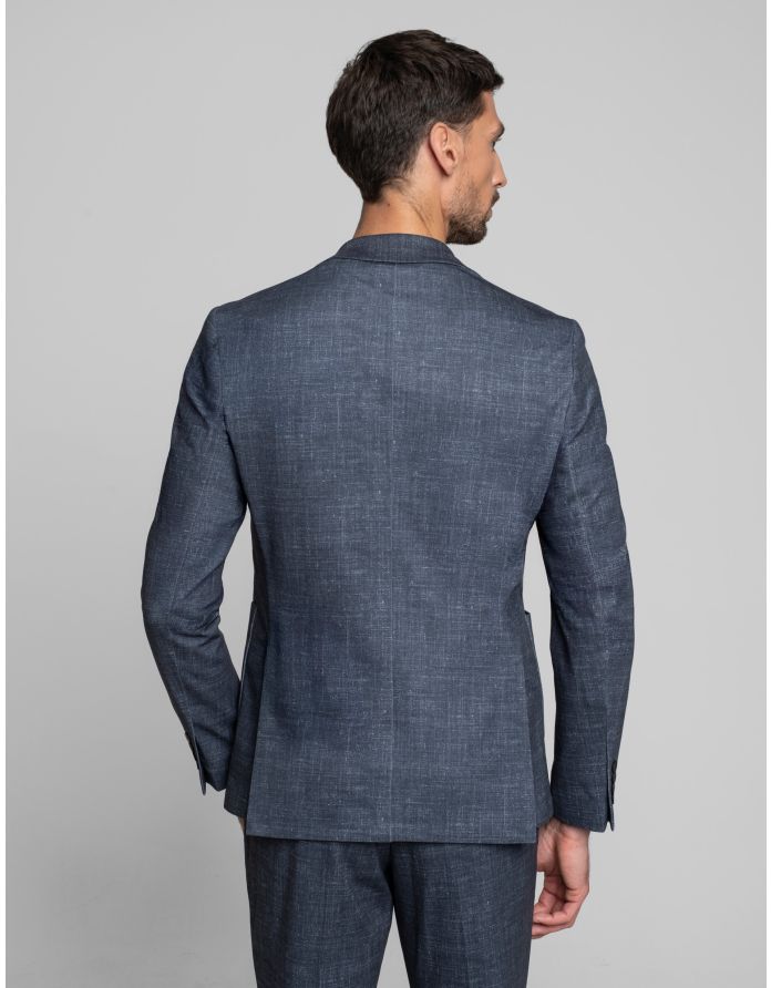 marynarka do zestawu lumarzo granatowy slim fit