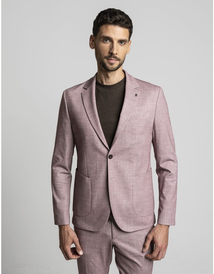 marynarka do zestawu lumarzo róż slim fit