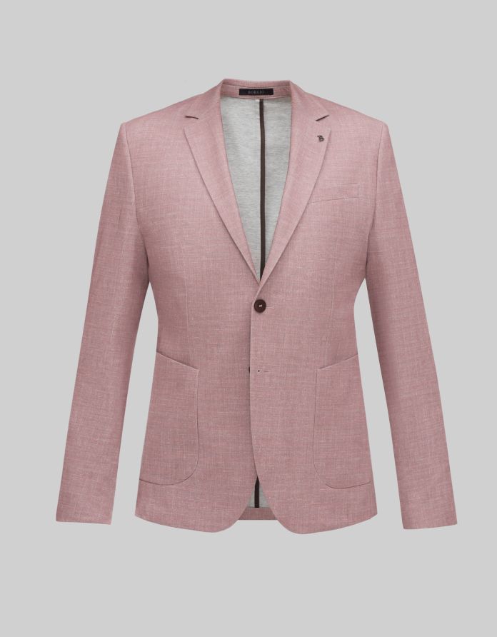 marynarka do zestawu lumarzo róż slim fit