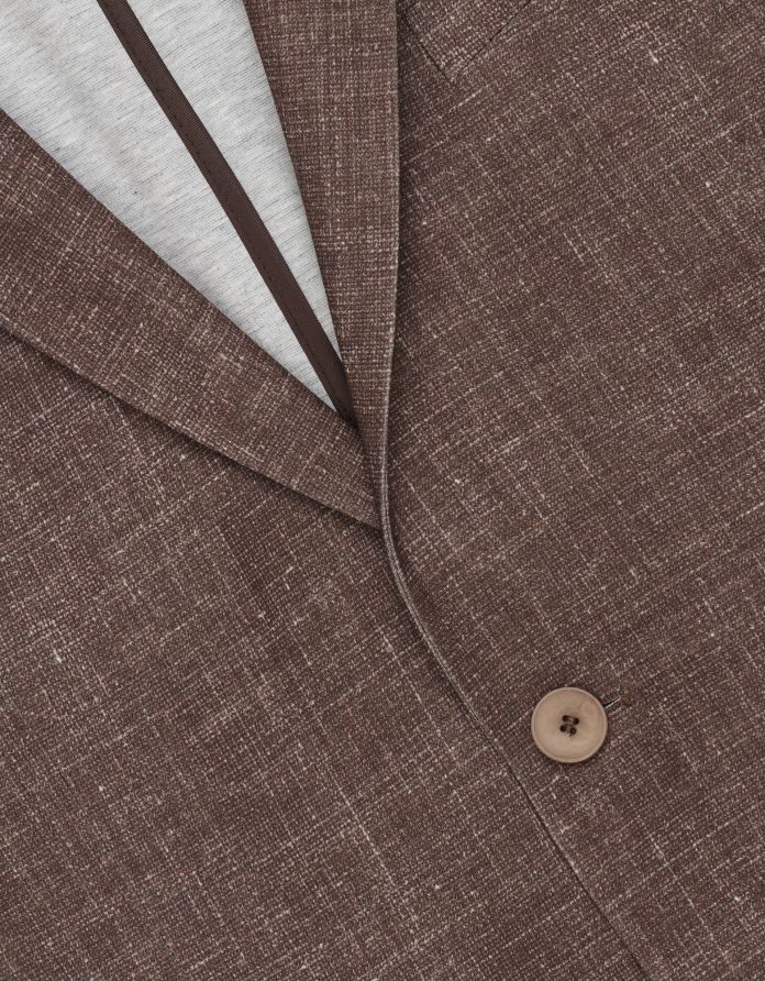 marynarka do zestawu lumarzo brąz slim fit