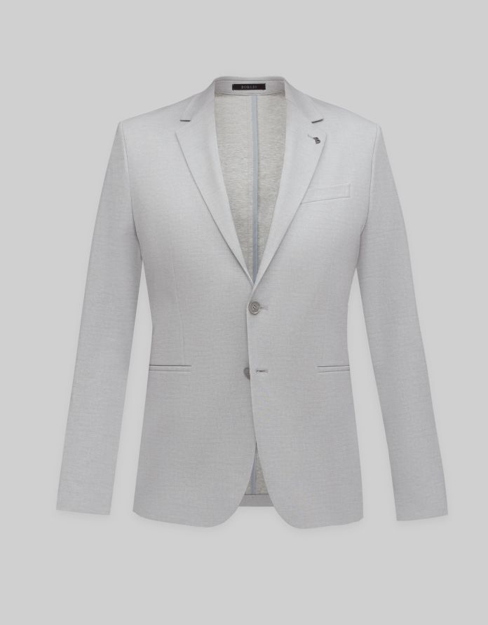 marynarka do zestawu perledo szary slim fit