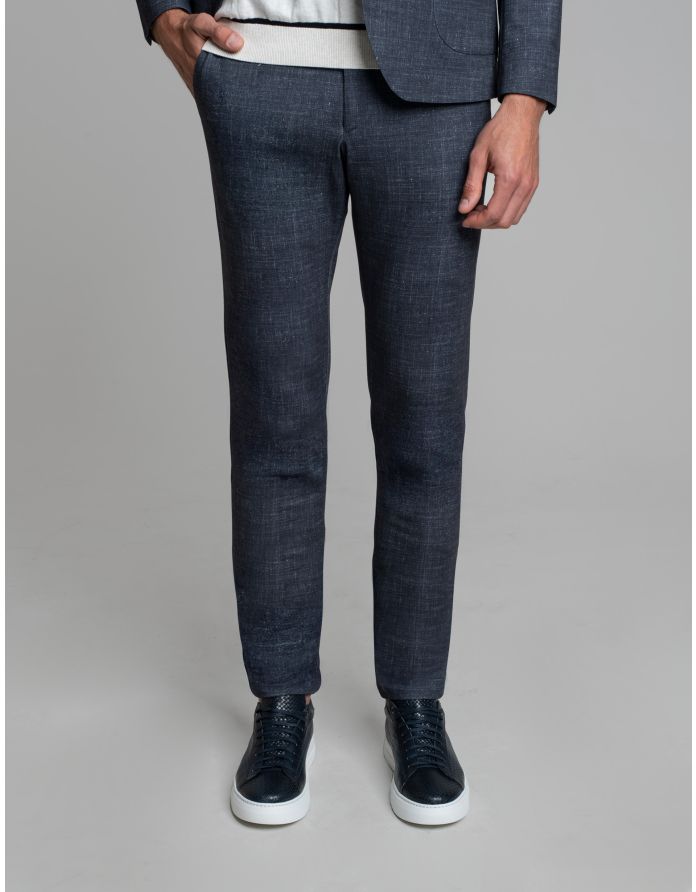 spodnie do zestawu lumarzo granatowy slim fit