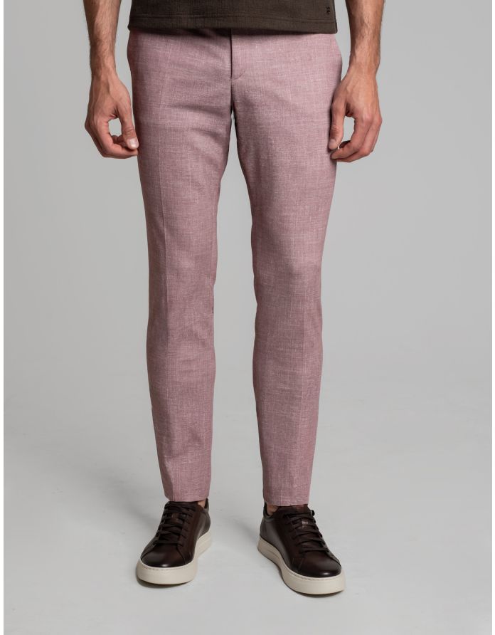 spodnie do zestawu lumarzo róż slim fit