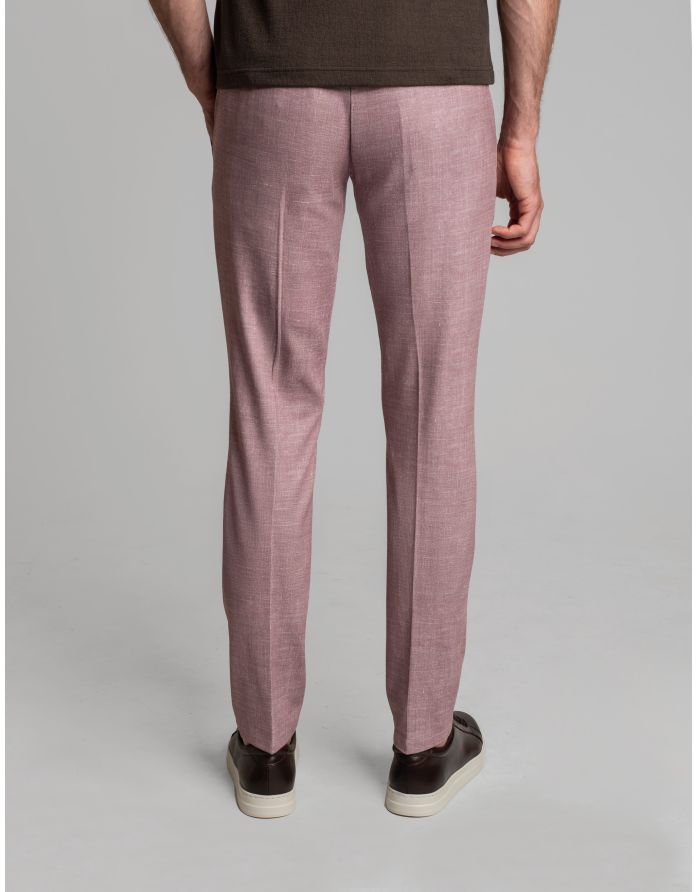 spodnie do zestawu lumarzo róż slim fit