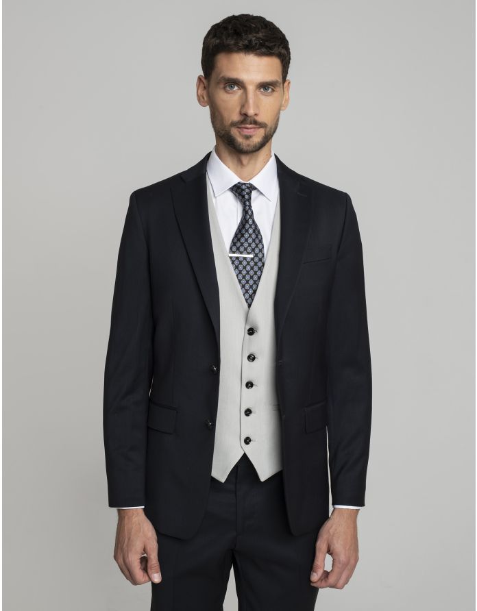 marynarka do zestawu marradi granatowy slim fit