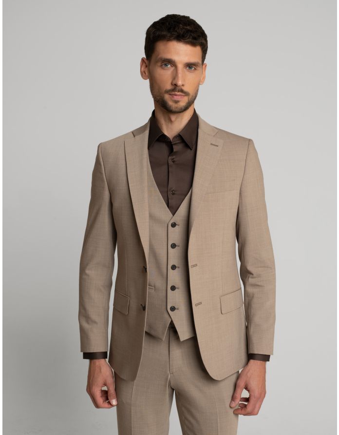 Marynarka do zestawu orciano beżowy slim fit