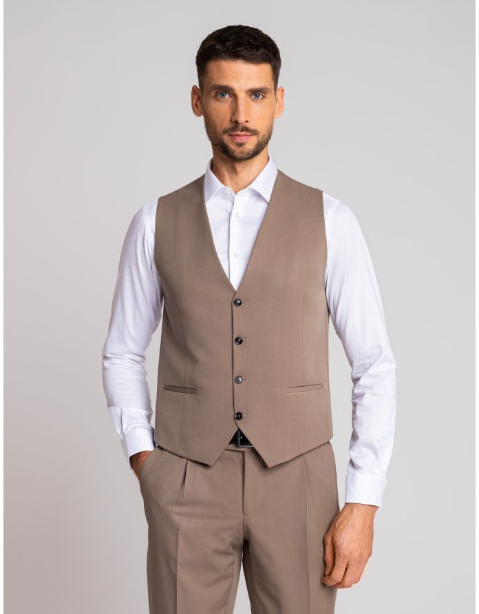 kamizelka do zestawu lido khaki slim fit