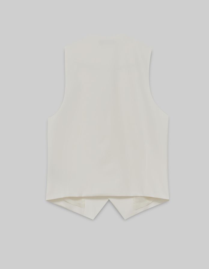 kamizelka do zestawu lido 01 biały slim fit