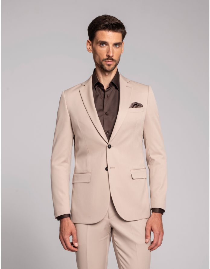 marynarka do zestawu lido 02 beżowy slim fit