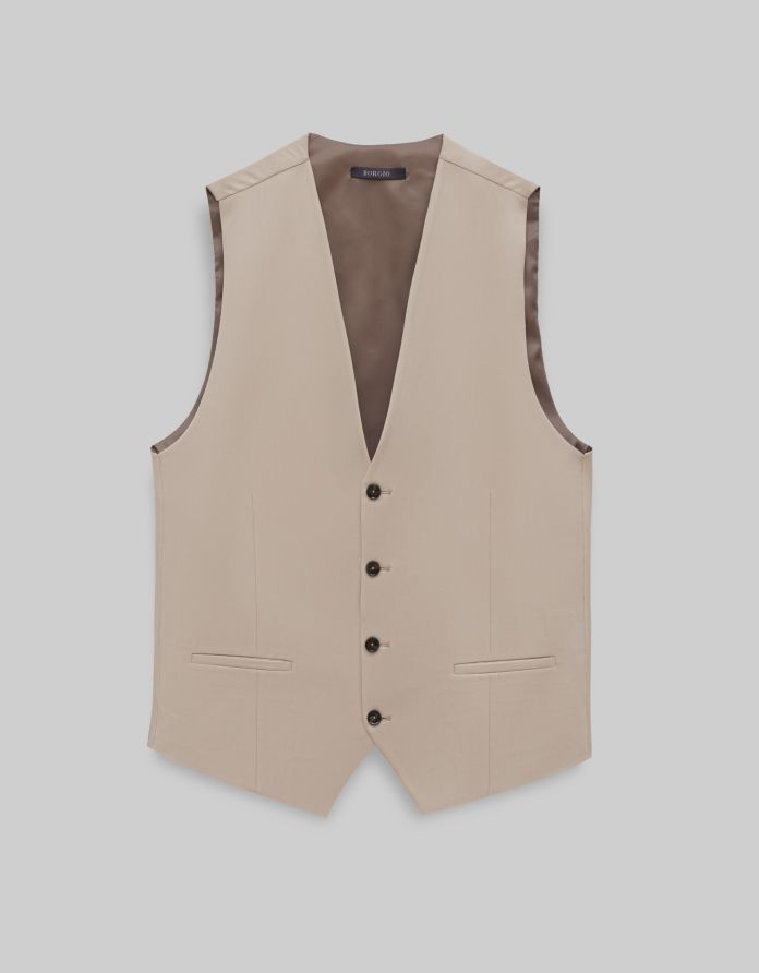 kamizelka do zestawu lido 02 beżowy slim fit