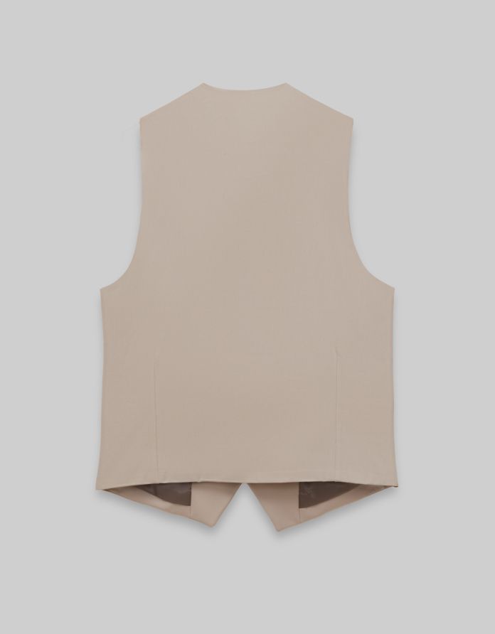 kamizelka do zestawu lido 02 beżowy slim fit