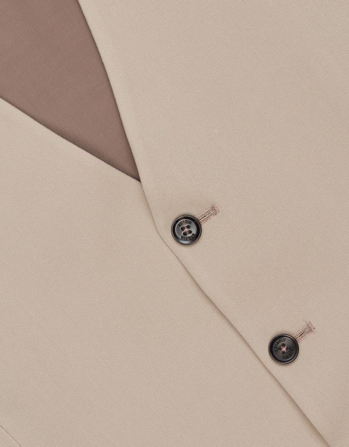 kamizelka do zestawu lido 02 beżowy slim fit