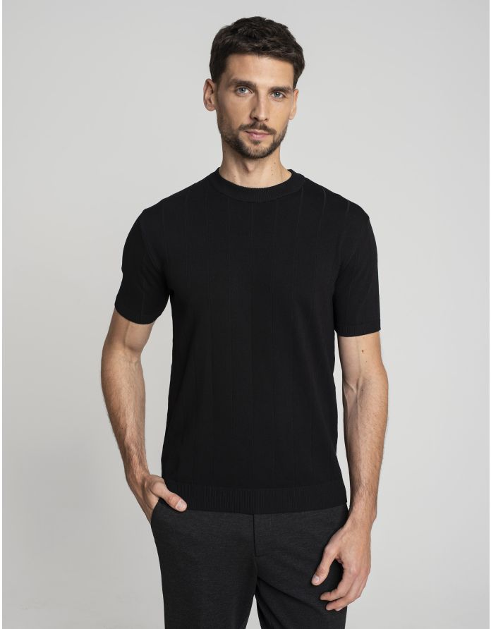 t shirt paspardo czarny