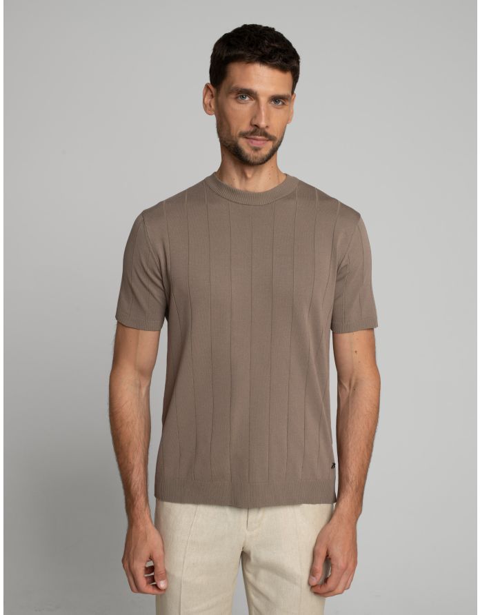 t shirt paspardo beżowy