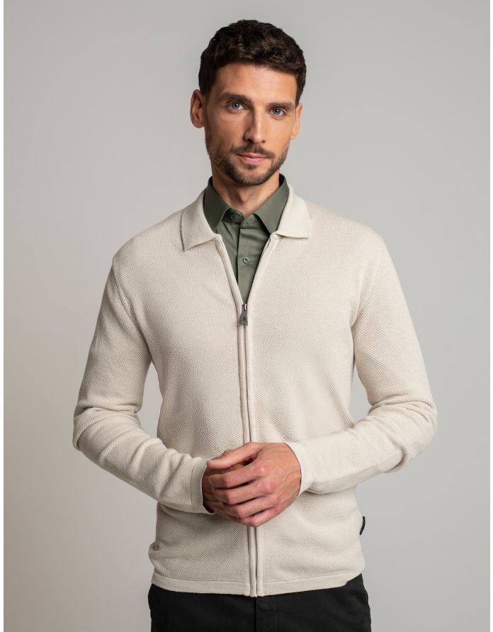 Sweter cornaredo rozpinany beżowy