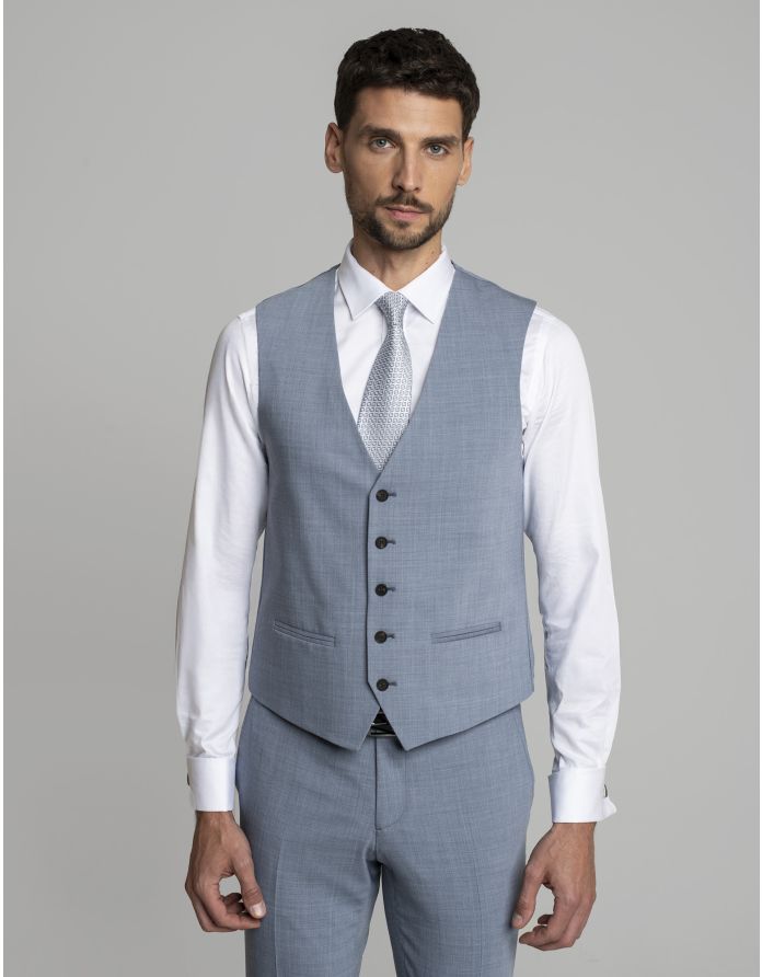 kamizelka do zestawu olmedo błękit slim fit