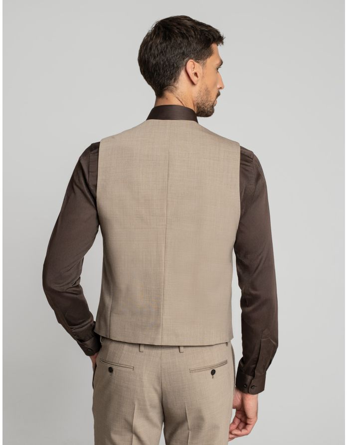 Kamizelka orciano beżowy slim fit