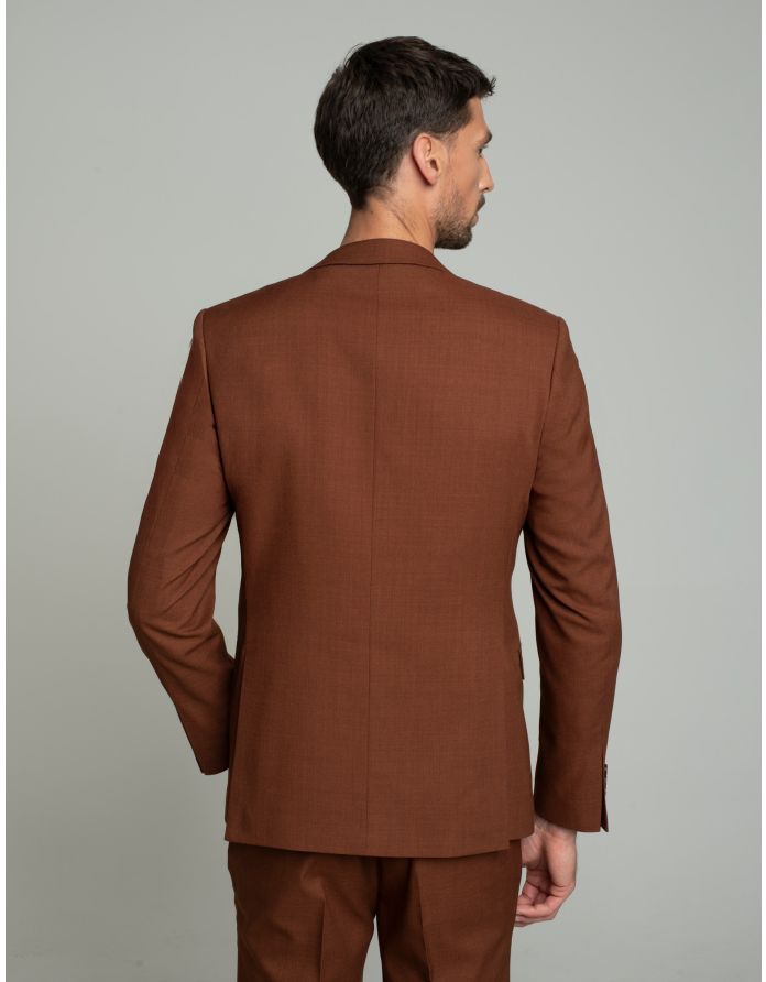 marynarka do zestawu barzano ceglasty slim fit