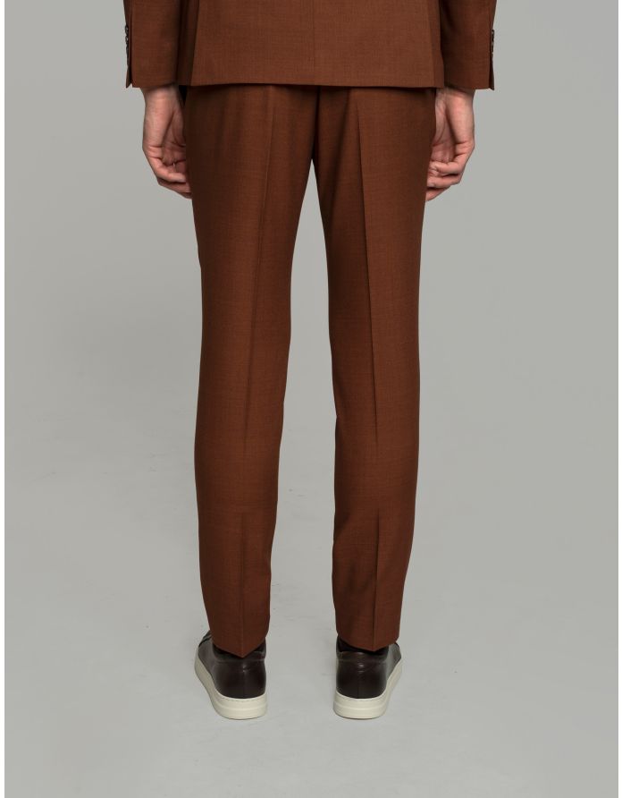 spodnie do zestawu barzano ceglasty slim fit