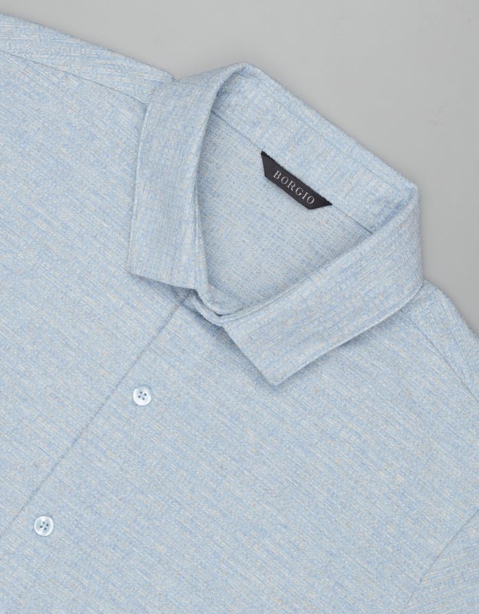 koszula canonica 00531 krótki rękaw błękit slim fit