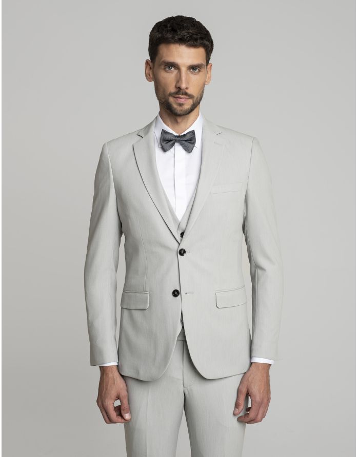 marynarka do zestawu pimonte szary slim fit