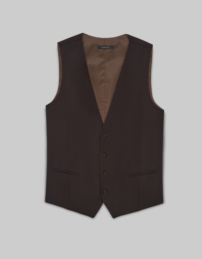 Kamizelka gualdo 01 brąz slim fit