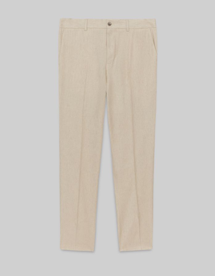 spodnie do zestawu lodrino beżowy slim fit