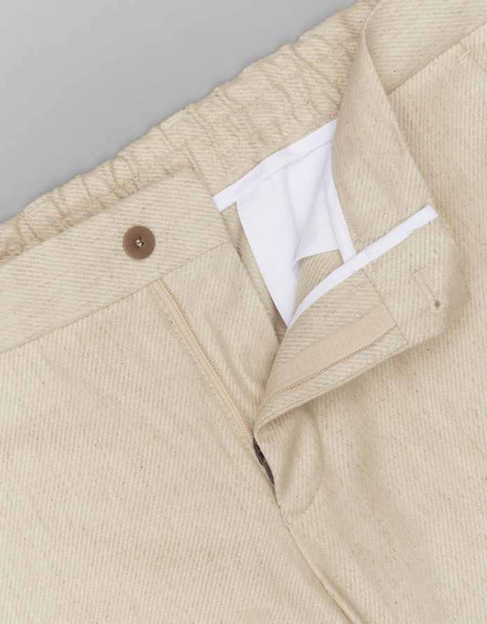 spodnie do zestawu lodrino beżowy slim fit