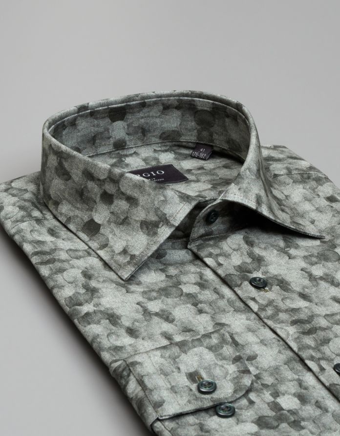 koszula calimera 00541 długi rękaw zielony slim fit