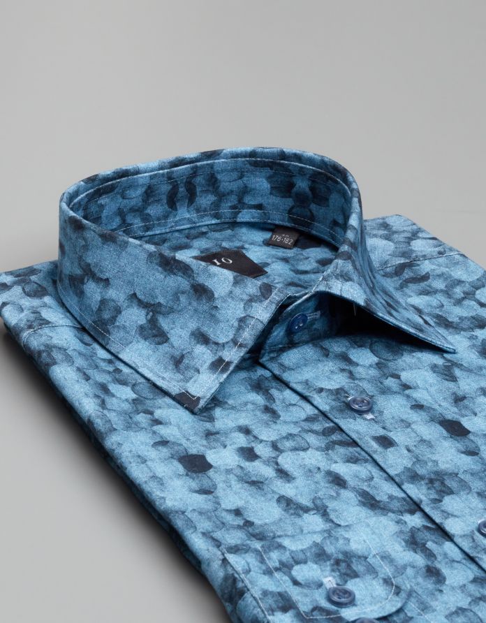 koszula calimera 00542 długi rękaw granatowy slim fit