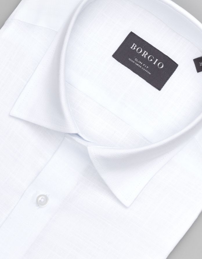 koszula canosa 00548 krótki rękaw biały slim fit