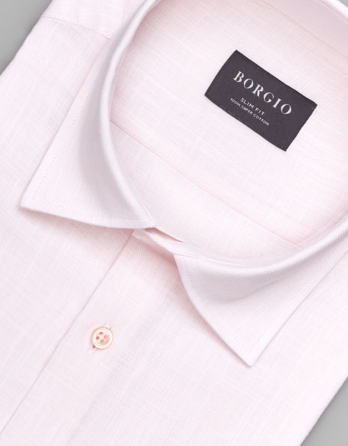 koszula canosa 00550 krótki rękaw róż slim fit