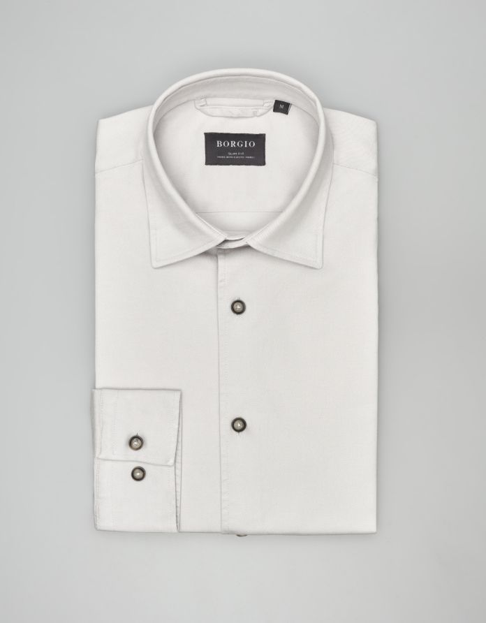 koszula terranova 00553 długi rękaw szary slim fit