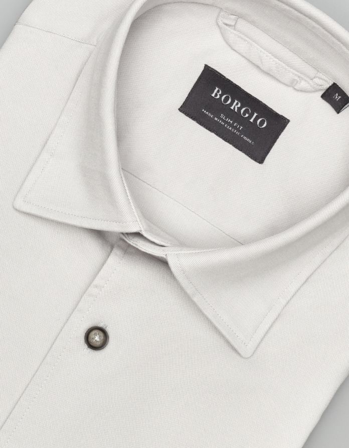 koszula terranova 00553 długi rękaw szary slim fit