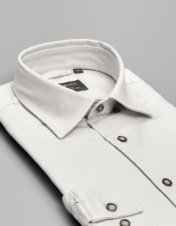 koszula terranova 00553 długi rękaw szary slim fit