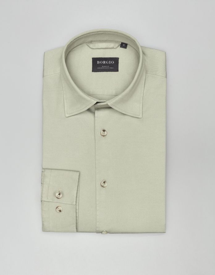 koszula terranova 00554 długi rękaw zielony slim fit