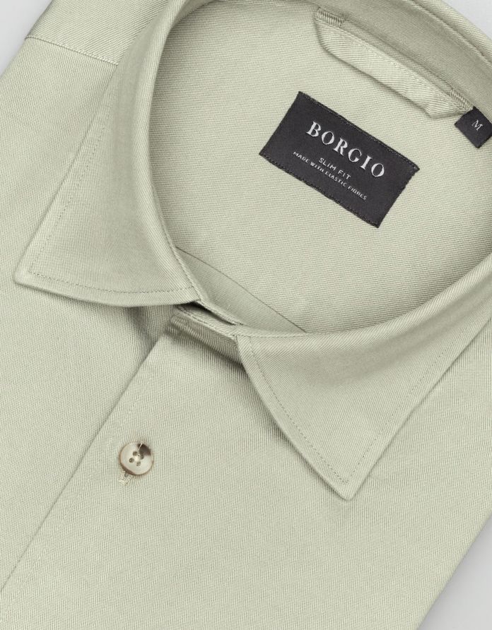 koszula terranova 00554 długi rękaw zielony slim fit