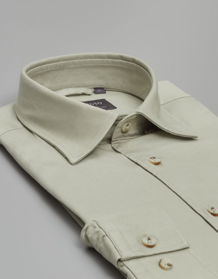 koszula terranova 00554 długi rękaw zielony slim fit