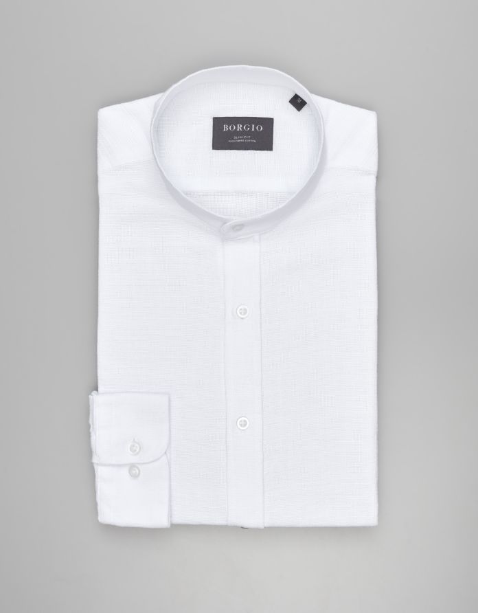 koszula limido 00556 długi rękaw biały slim fit